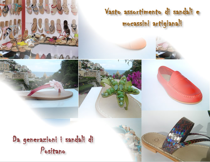 da generazioni i sandali di Positano, vasto assortimento di sandali e mocassini artigianali.